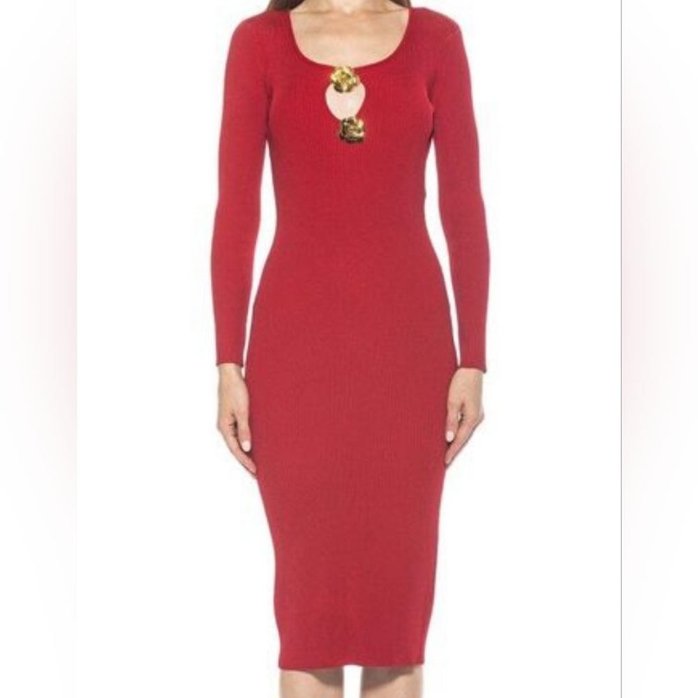 NWT Alexa Admor Red Maxi Dress Sz Lg